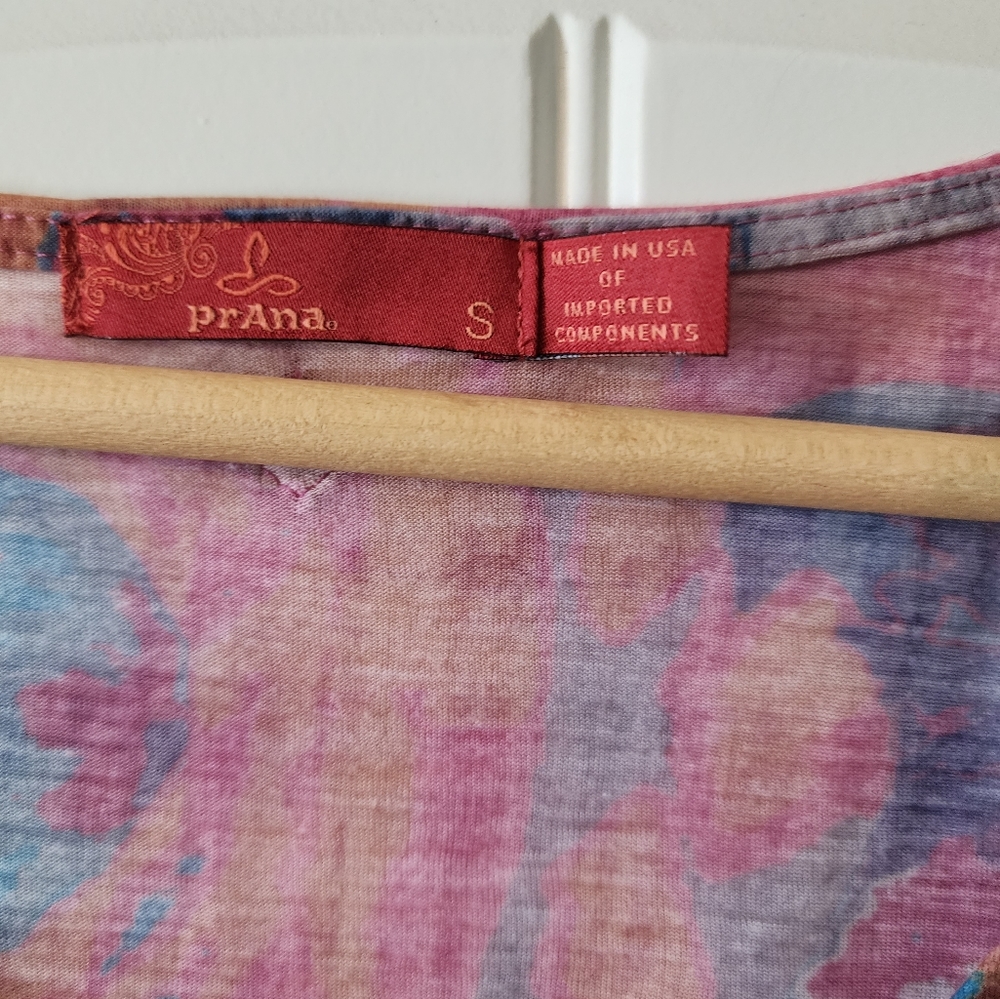 PrAna Small Boho Floral Print V-neck Dolman Top - Picture 2 of 10